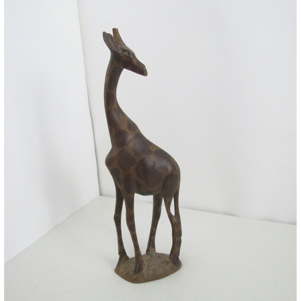 Wood African Africa Giraffe Hardwood Wooden Hand Carved Knickknack Art Sculpture